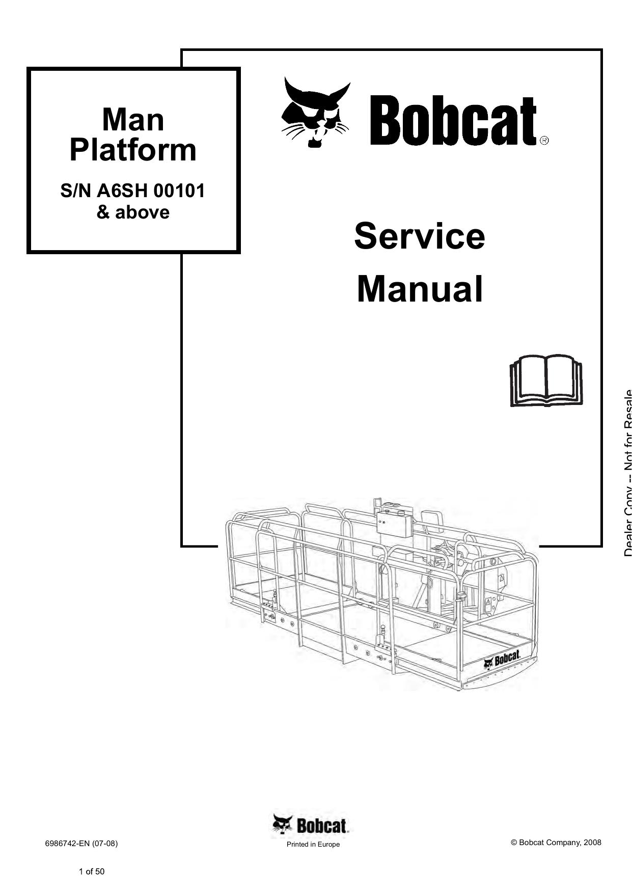 MAN PLATFORM Attachment Service Manual Bobcat